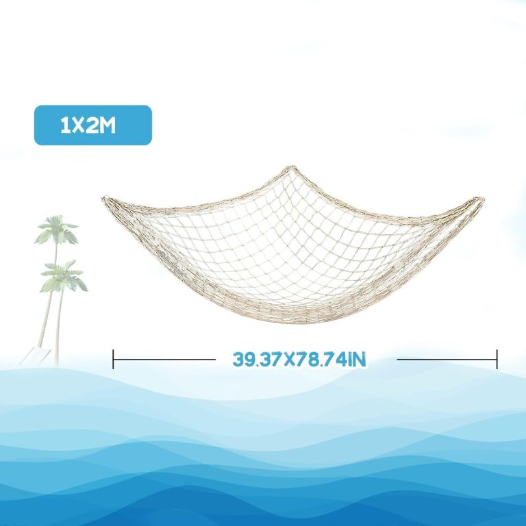 Sukh 2PCS Fish Net Decorative – Fish Net Decorations Decorative Netting Nautical Fishnet Table Runner Nets Netting Fishnet Ocean Party Rope Decoration